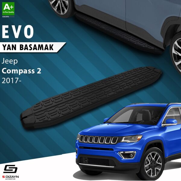 Jeep Compass 2 Evo Siyah Yan Basamak 173 Cm 2017 Üzeri A+ Kalite