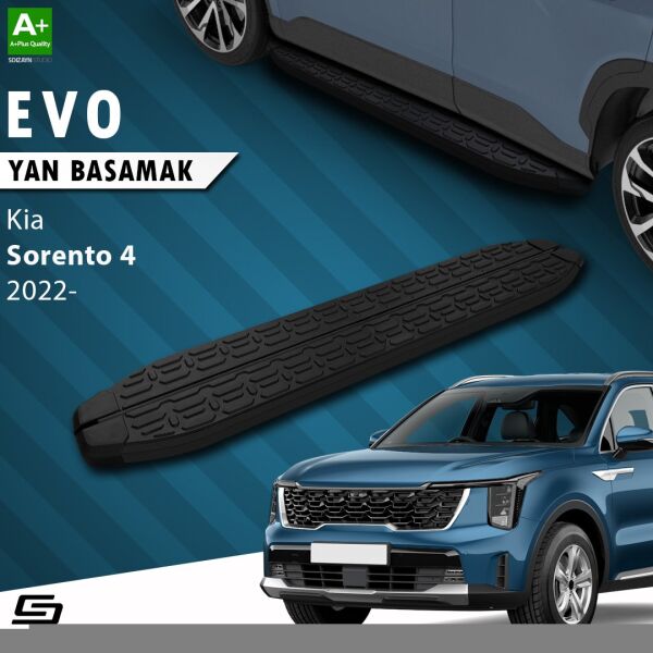 Kia Sorento 4 Evo Siyah Yan Basamak 183 Cm 2022 Üzeri A+ Kalite