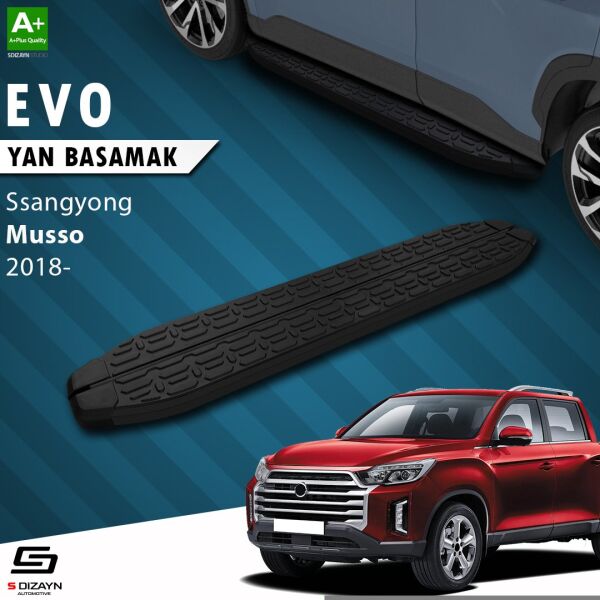 Ssangyong Musso Evo Siyah Yan Basamak 203 Cm 2018 Üzeri A+ Kalite