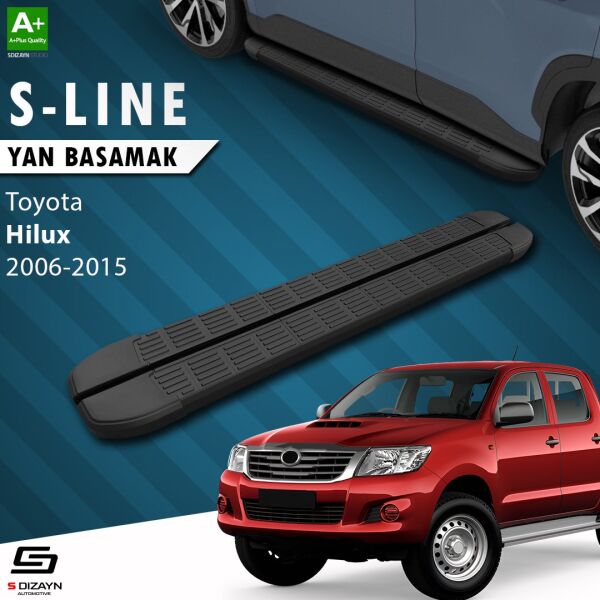 Toyota Hilux 7 S-Line Siyah Yan Basamak 203 Cm 2006-2015 A+ Kalite