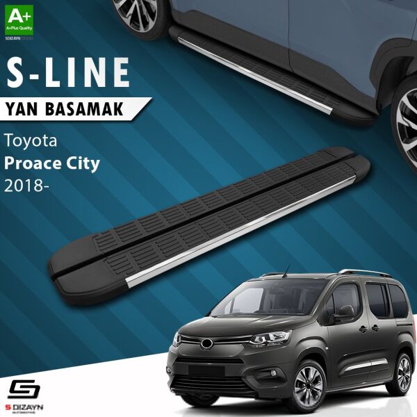 Toyota Proace City Kısa Şase S-Line Krom Yan Basamak 203 Cm 2018 Üzeri A+ Kalite