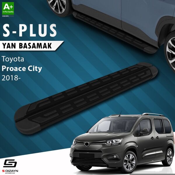 Toyota Proace City Kısa Şase S-Plus Siyah Yan Basamak 203 Cm 2018 Üzeri