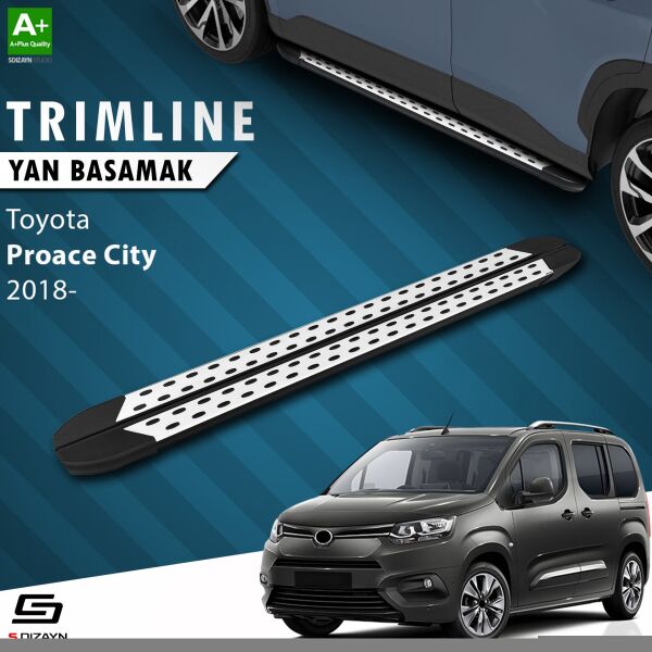 Toyota Proace City Uzun Şase TrimLine Gri Yan Basamak 220 Cm 2018 Üzeri A+ Kalite