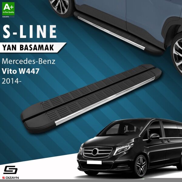Mercedes Vito W447 Kısa Şase S-Line Krom Yan Basamak 233 Cm 2014 Üzeri A+ Kalite