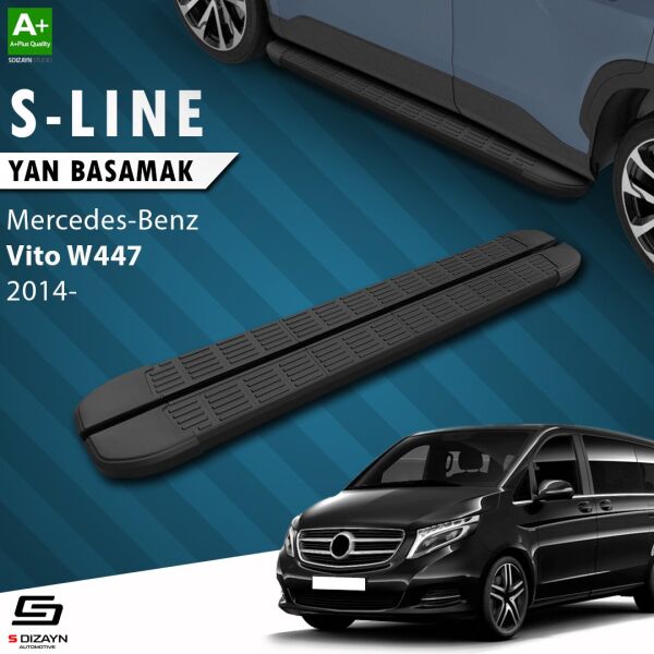 Mercedes Vito W447 Kısa Şase S-Line Siyah Yan Basamak 233 Cm 2014 Üzeri A+ Kalite