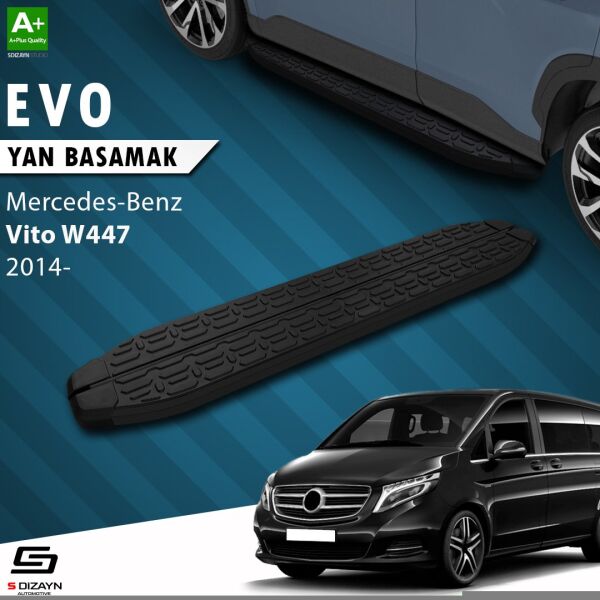 Mercedes Vito W447 Uzun Şase Evo Siyah Yan Basamak 253 Cm 2014 Üzeri A+ Kalite