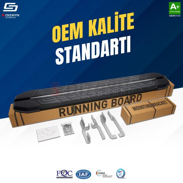VW Caddy 3 Uzun Şase NewLine Siyah Yan Basamak 223 Cm 2004-2020 A+ Kalite