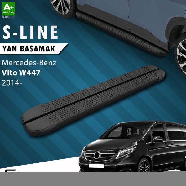Mercedes Vito W447 Uzun Şase S-Line Siyah Yan Basamak 253 Cm 2014 Üzeri A+ Kalite