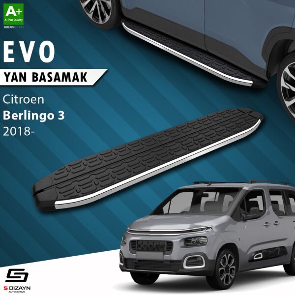 Citroen Berlingo 3 Uzun Şase Evo Krom Yan Basamak 213 Cm 2018 Üzeri A+ Kalite