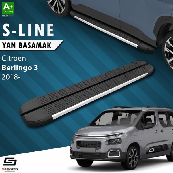 Citroen Berlingo 3 Uzun Şase S-Line Aluminyum Yan Basamak 213 Cm 2018 Üzeri A+ Kalite
