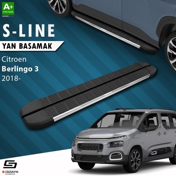 Citroen Berlingo 3 Uzun Şase S-Line Krom Yan Basamak 213 Cm 2018 Üzeri A+ Kalite