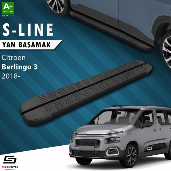 Citroen Berlingo 3 Uzun Şase S-Line Siyah Yan Basamak 213 Cm 2018 Üzeri A+ Kalite