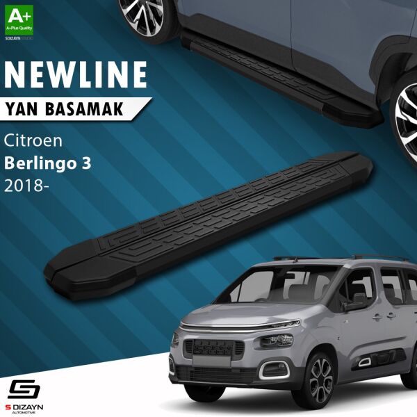 Citroen Berlingo 3 NewLine Siyah Yan Basamak 203 Cm 2018 Üzeri A+ Kalite