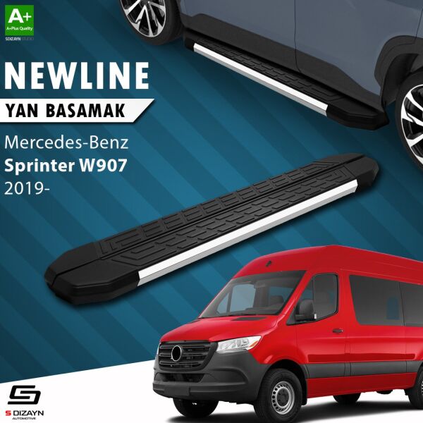Mercedes Sprinter W907 Uzun Şase NewLine Krom Yan Basamak 333 Cm 2019 Üzeri A+ Kalite