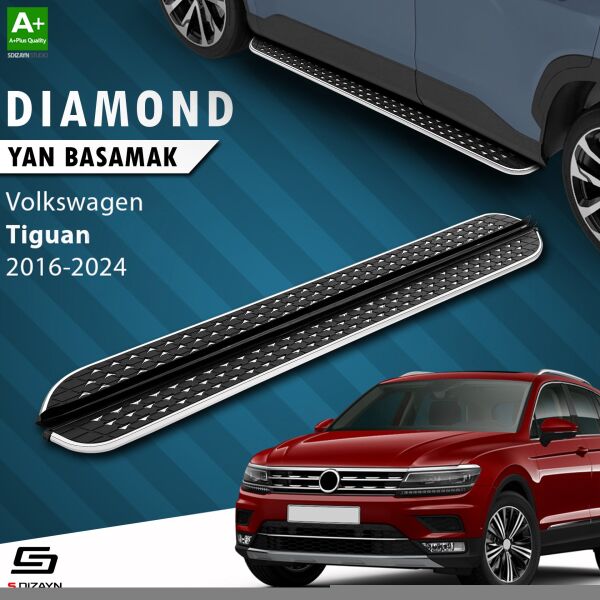 VW Tiguan 2 Diamond Krom Yan Basamak 173 Cm 2016-2024 A+ Kalite