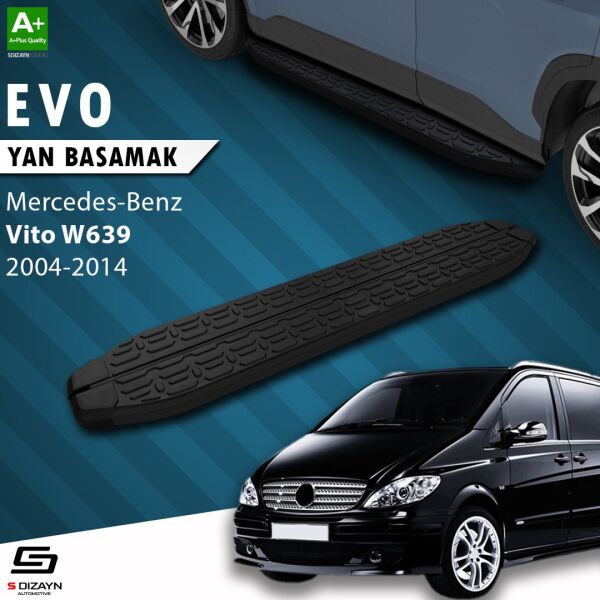 Mercedes Vito W639 Uzun Şase Evo Siyah Yan Basamak 253 Cm 2004-2014 A+ Kalite