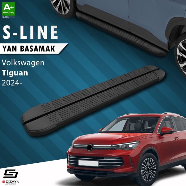 VW Tiguan 3 S-Line Siyah Yan Basamak 183 Cm 2024 Üzeri A+ Kalite
