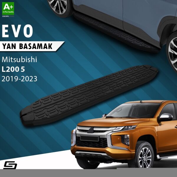 Mitsubishi L200 5 Makyajlı Evo Siyah Yan Basamak 203 Cm 2019-2023 A+ Kalite