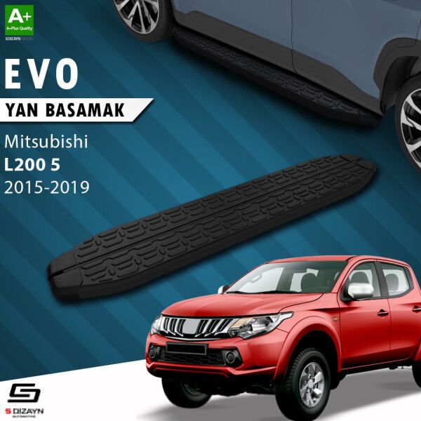 Mitsubishi L200 5 Evo Siyah Yan Basamak 193 Cm 2015-2019 A+ Kalite