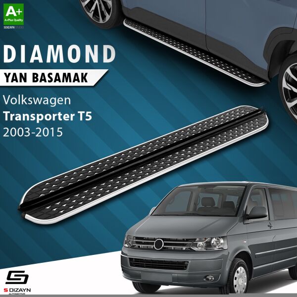 VW Transporter T5 Kısa Şase Diamond Krom Yan Basamak 213 Cm 2003-2015 A+ Kalite