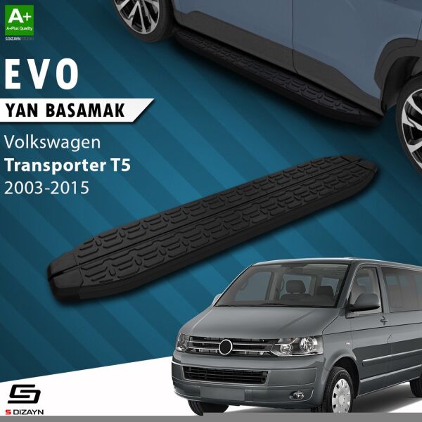 VW Transporter T5 Kısa Şase Evo Siyah Yan Basamak 213 Cm 2003-2015 A+ Kalite