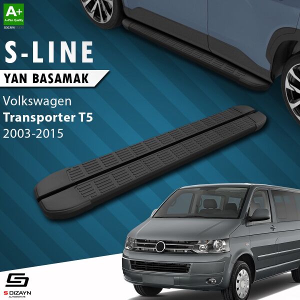 VW Transporter T5 Kısa Şase S-Line Siyah Yan Basamak 213 Cm 2003-2015 A+ Kalite