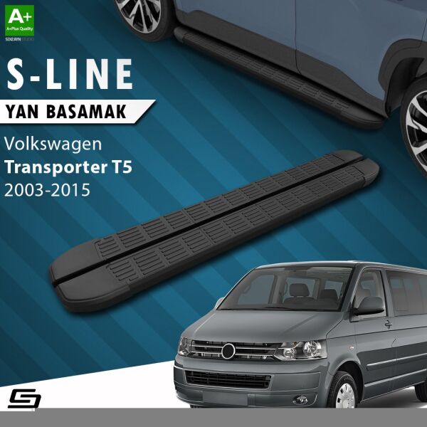 VW Transporter T5 Uzun Şase S-Line Siyah Yan Basamak 253 Cm 2003-2015 A+ Kalite