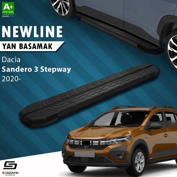 Dacia Sandero 3 Stepway NewLine Siyah Yan Basamak 183 Cm 2020 Üzeri A+ Kalite