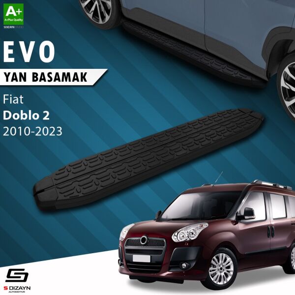 Fiat Doblo 2 Uzun Şase Evo Siyah Yan Basamak 223 Cm 2010-2023 A+ Kalite