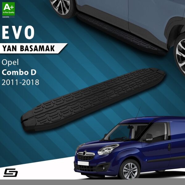Opel Combo D Uzun Şase Evo Siyah Yan Basamak 223 Cm 2011-2018 A+ Kalite