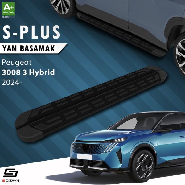 Peugeot 3008 3 Hybrid S-Plus Siyah Yan Basamak 183 Cm 2024 Üzeri A+ Kalite