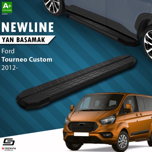 Ford Tourneo Custom Uzun Şase NewLine Siyah Yan Basamak 243 Cm 2012-2023 A+ Kalite