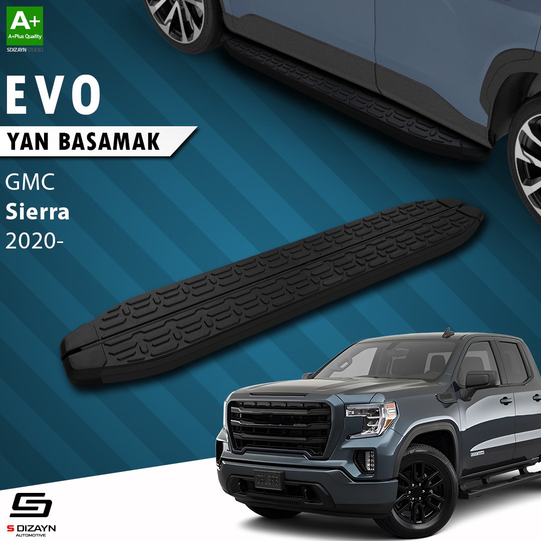 GMC Sierra 5 Uzun Şase Evo Siyah Yan Basamak 253 Cm 2020 Üzeri A+ Kalite