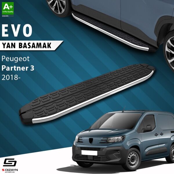 Peugeot Partner 3 Uzun Şase Evo Krom Yan Basamak 213 Cm 2018 Üzeri A+ Kalite