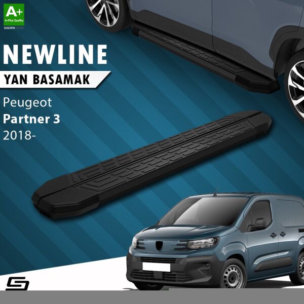 Peugeot Partner 3 NewLine Siyah Yan Basamak 203 Cm 2018 Üzeri A+ Kalite