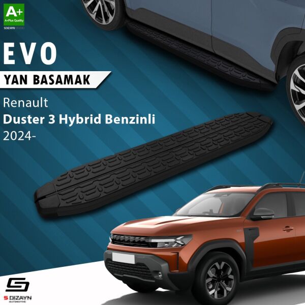 Renault Duster 3 Hybrid Benzinli Evo Siyah Yan Basamak 183 Cm 2024 Üzeri A+ Kalite