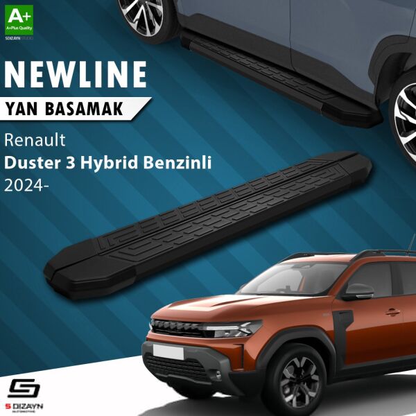 Renault Duster 3 Hybrid Benzinli NewLine Siyah Yan Basamak 183 Cm 2024 Üzeri A+ Kalite