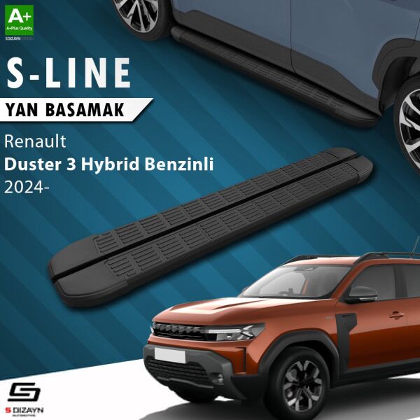Renault Duster 3 Hybrid Benzinli S-Line Siyah Yan Basamak 183 Cm 2024 Üzeri A+ Kalite